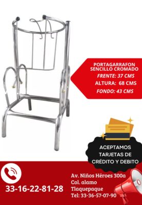 Portagarrafon Sencillo Cromado