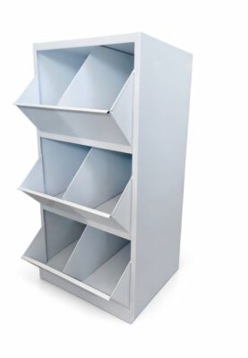 Cerealero Metalico de 3 Picos Con Division Color Blanco