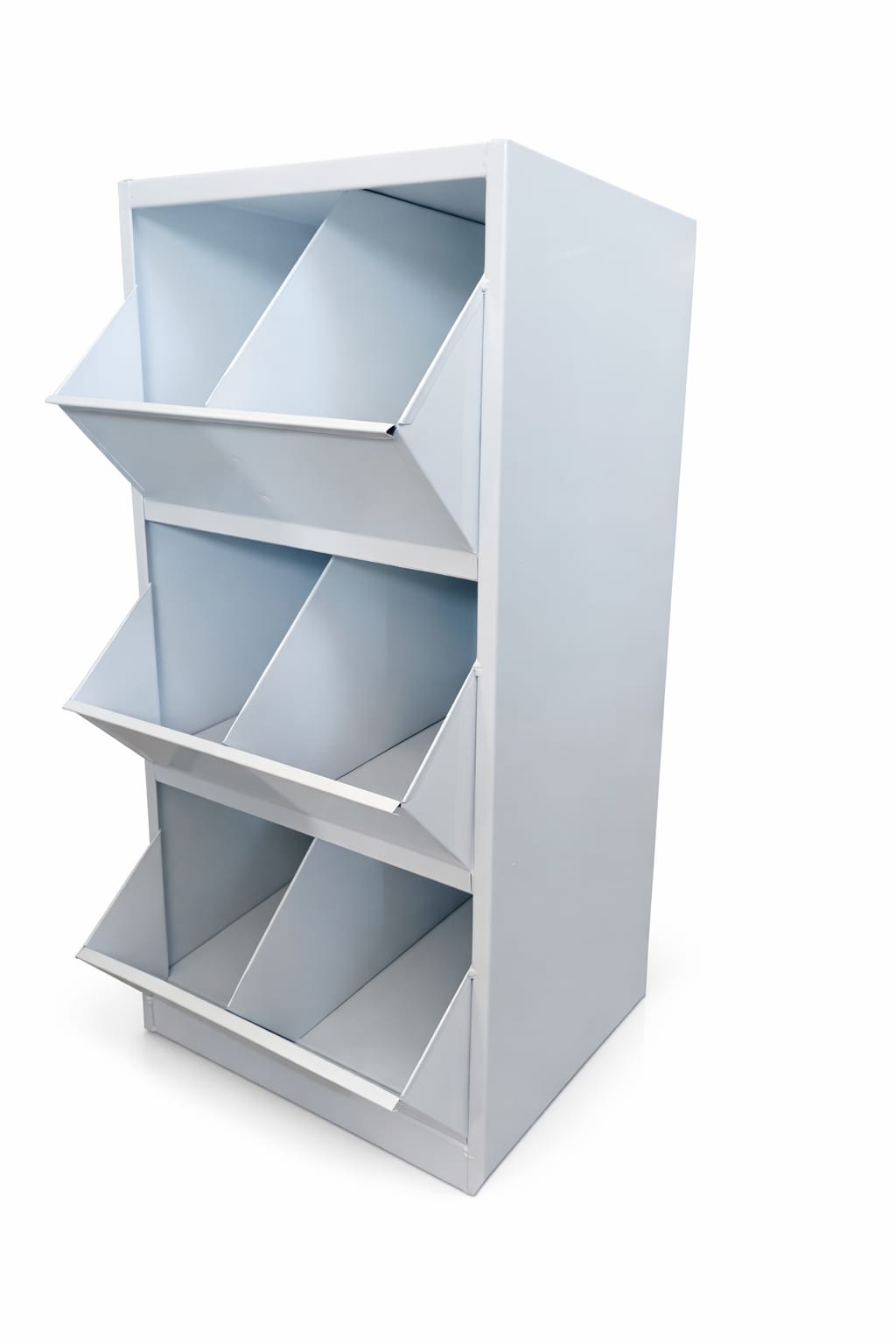 Cerealero Metalico de 3 Picos Con Division Color Blanco