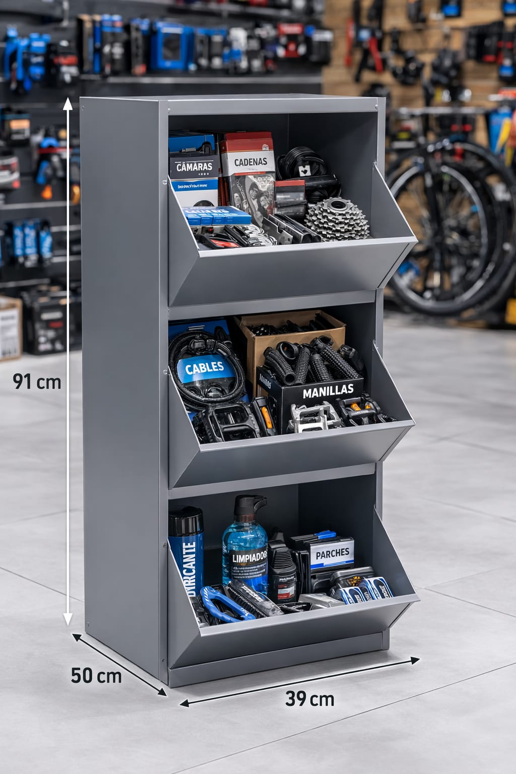 Cerealero Metalico de 3 Picos Color Gris Amartillado - Image 7