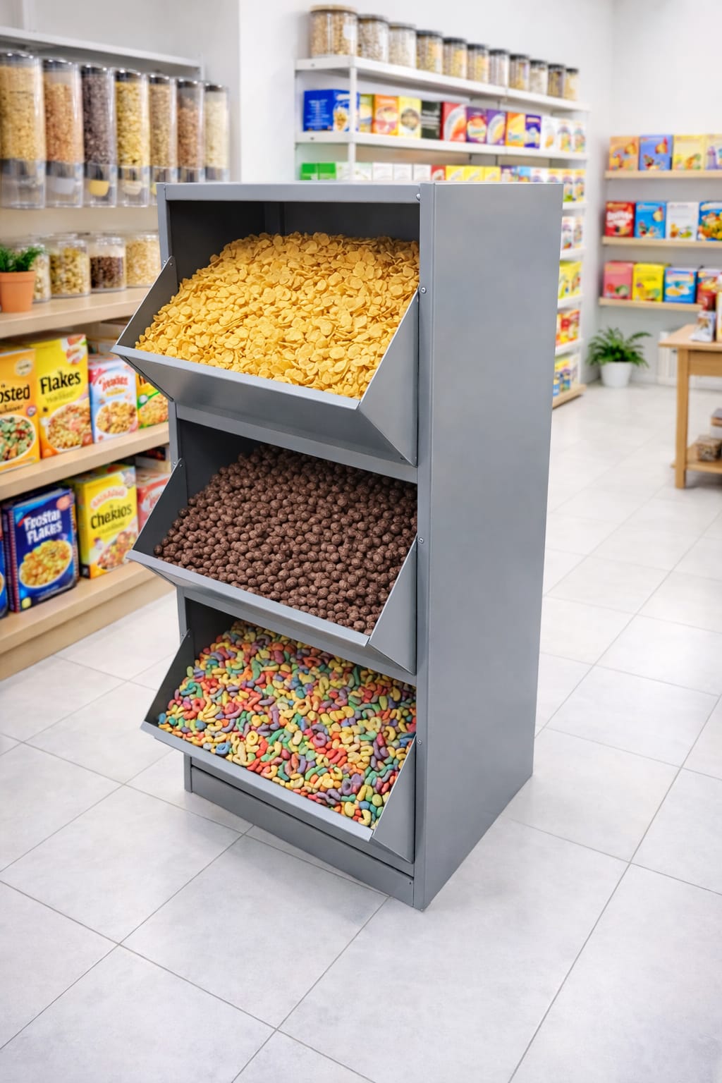 Cerealero Metalico de 3 Picos Color Gris Amartillado - Image 4