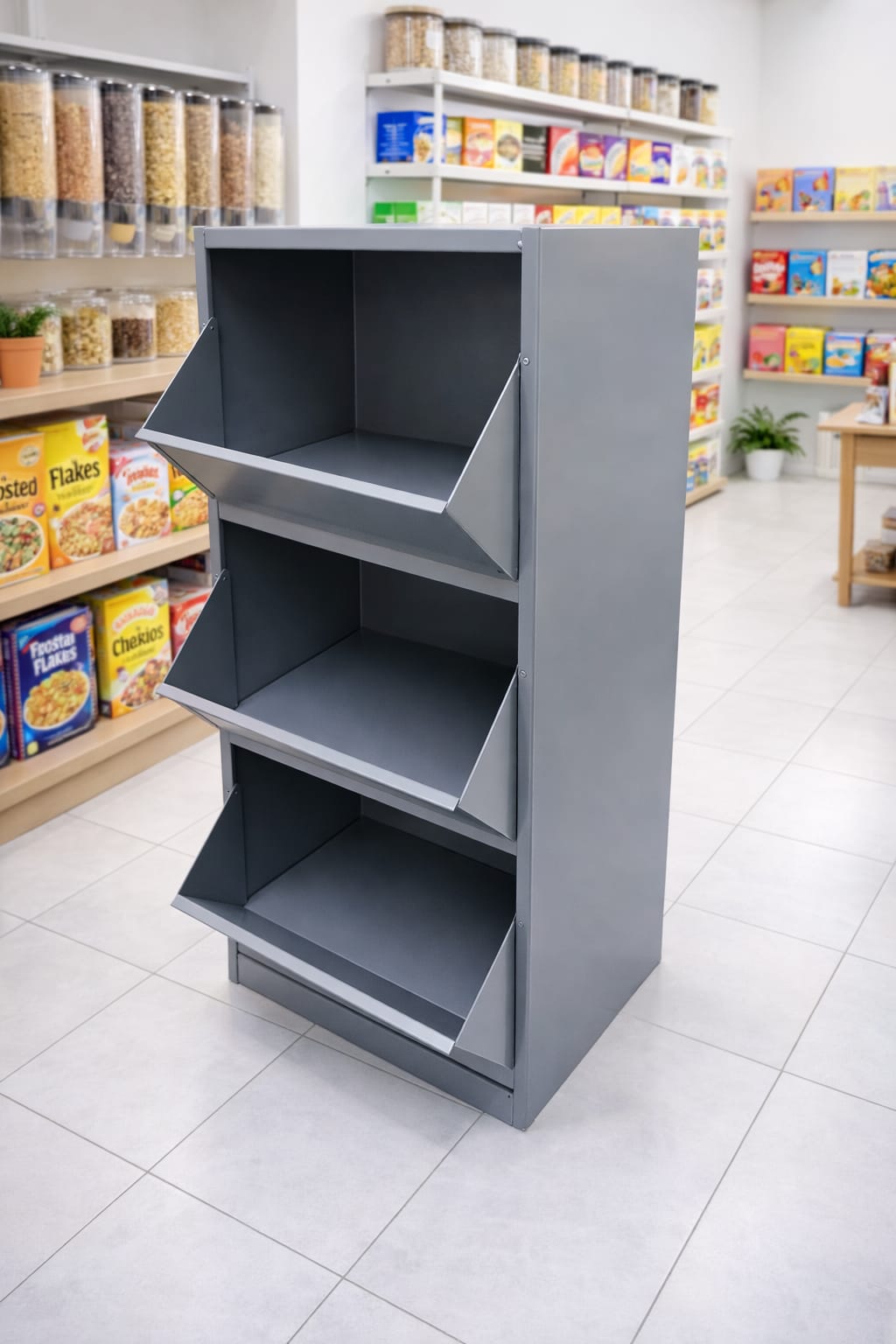 Cerealero Metalico de 3 Picos Color Gris Amartillado - Image 3