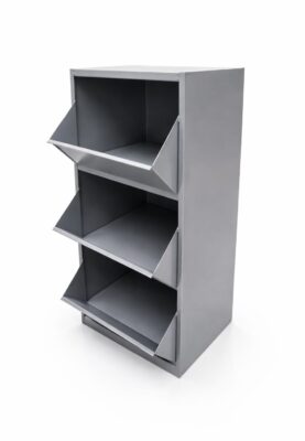 Cerealero Metalico de 3 Picos Color Gris Amartillado